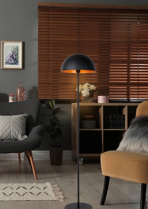 Lucide SIEMON - Lampadaire - Ø 35 cm - 1xE27 - Noir - ambiance 2